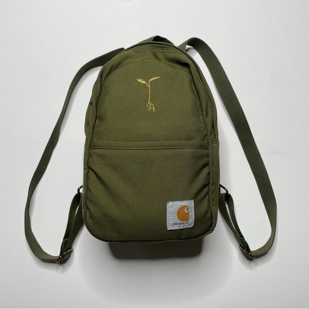 Carhartt Classic Mini Backpack Water Resistant Olive Green Sprout Plant Plants